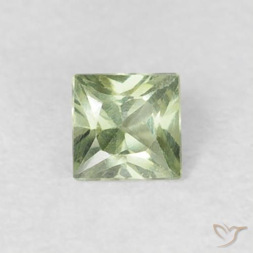 0.18ct Натуральный Очень светло-зеленый Сапфир, Квадрат, VVS-VS