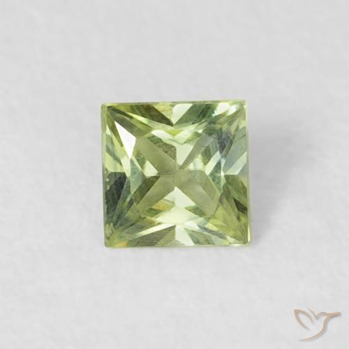 0.23ct Натуральный Оливковый Зеленый Сапфир, Квадрат, VVS-VS