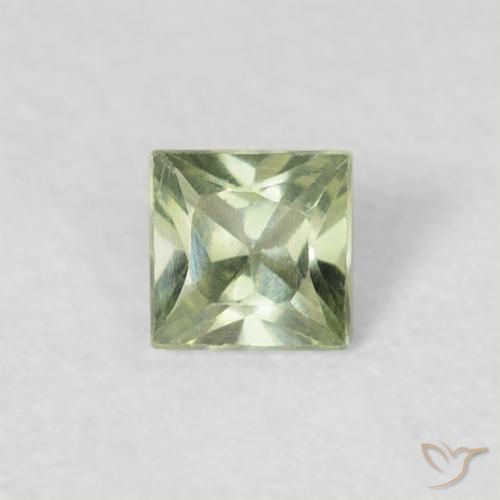 0.18ct Натуральный Светло-зеленый Сапфир, Квадрат, VVS-VS