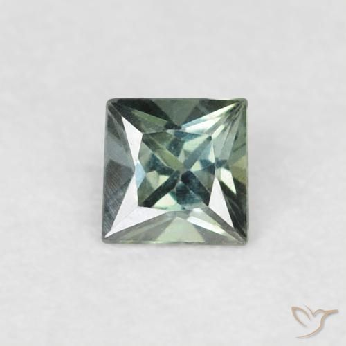 0.16ct Натуральный Серовато-зеленый Сапфир, Квадрат, VVS-VS
