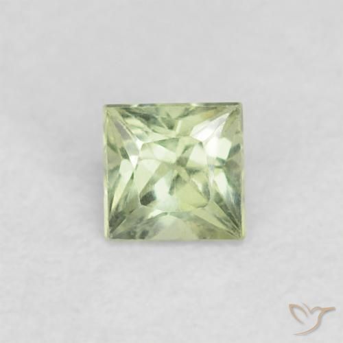 0.23ct Натуральный Очень светлый шалфейный зеленый Сапфир, Квадрат, VVS-VS