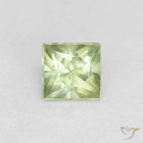 0.22ct Натуральный Теплый зеленый Сапфир, Квадрат, VVS-VS