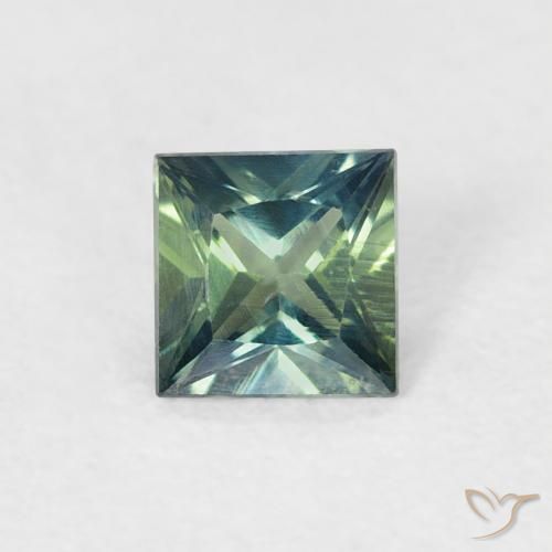 0.40ct Натуральный Средний сине-зеленый Сапфир, Квадрат, Чистота VS