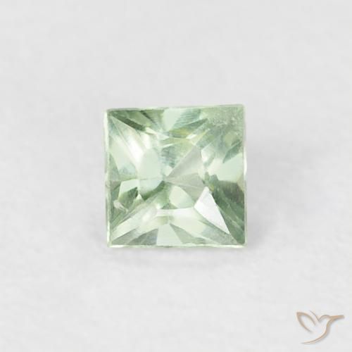 0.24ct Натуральный Светло-зеленый Сапфир, Квадрат, Чистота VS