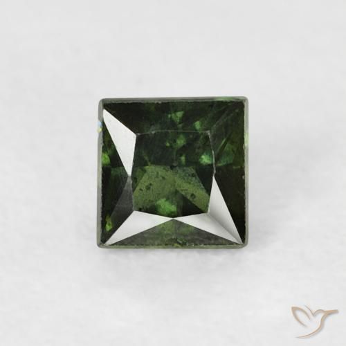 0.38ct Натуральный Прохладный зеленый Сапфир, Квадрат, Чистота VS