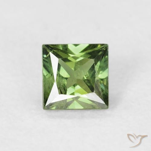 0.39ct Натуральный Травянисто-зелёный Сапфир, Квадрат, Чистота VS
