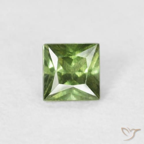 0.20ct Натуральный Средний зеленый Сапфир, Квадрат, Чистота VS