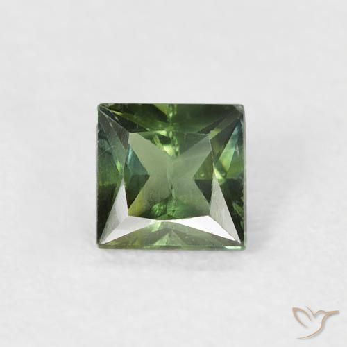0.47ct Натуральный Коричневато-зеленый Сапфир, Квадрат, Чистота VS