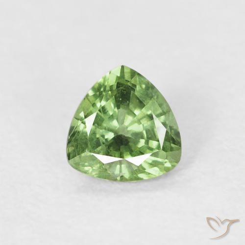 0.41ct Натуральный Средний зеленый Сапфир, Триллион, Чистота VS