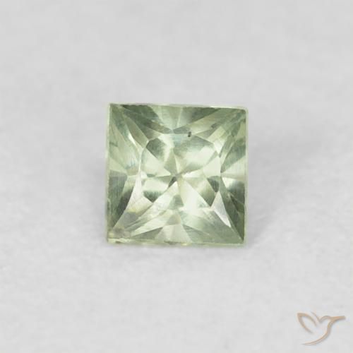 0.20ct Натуральный Светло-зеленый Сапфир, Квадрат, Чистота VS