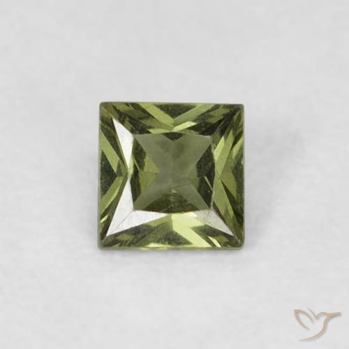 0.33ct Натуральный Теплый лесной зеленый Сапфир, Квадрат, Чистота VS