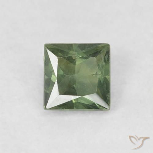 0.31ct Натуральный Травянисто-зелёный Сапфир, Квадрат, Чистота VS