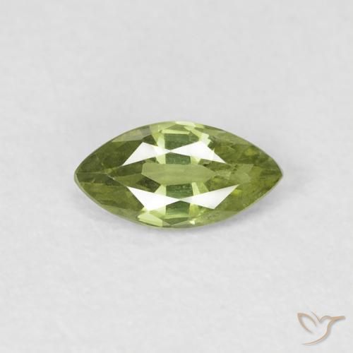 0.35ct Натуральный Средний зеленый Сапфир, Маркиза, Чистота VS