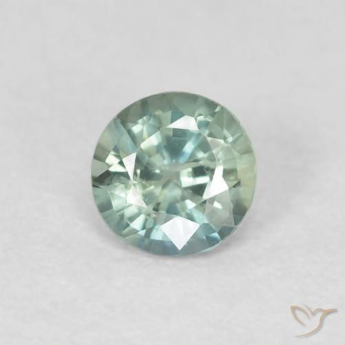 0.46ct Натуральный Светло-зеленый Сапфир, Круглый, Чистота VS