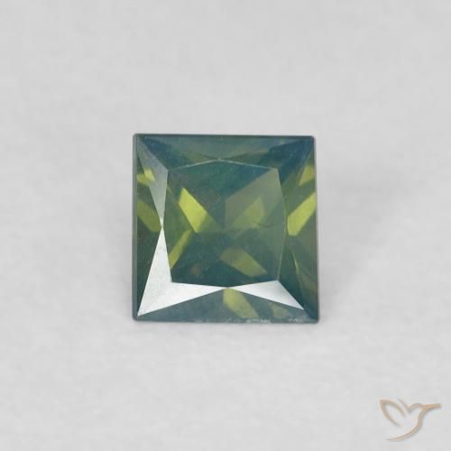 0.32ct Натуральный Темно-зеленый Сапфир, Квадрат, Чистота VS