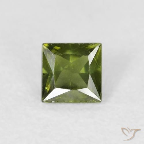 0.36ct Натуральный Теплый зеленый Сапфир, Квадрат, Чистота VS
