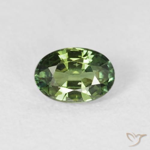 0.72ct Натуральный Medium Dark-Green Сапфир, Овал, Чистота VS