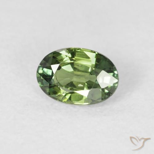 0.72 карата, натуральный Medium Dark-Green Сапфир, Овал, Чистота VS