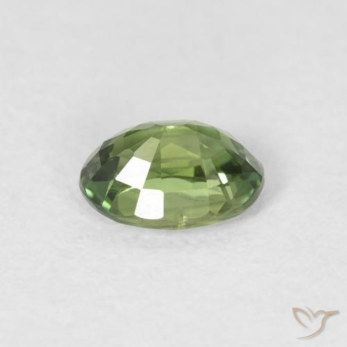 0.72 карата, натуральный Medium Dark-Green Сапфир, Овал, Чистота VS