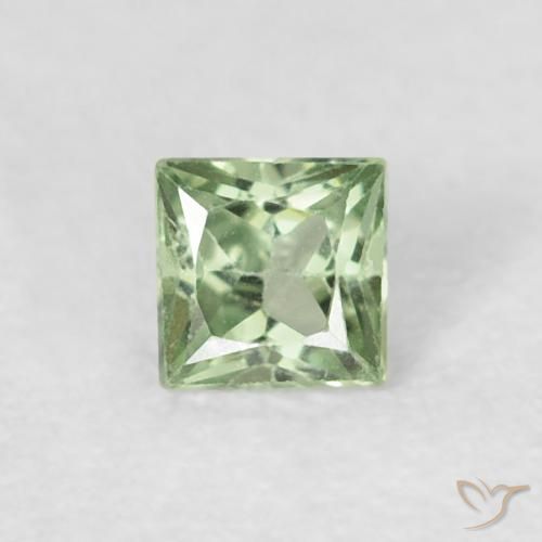 0.18ct Натуральный Светло-зеленый Сапфир, Квадрат, Чистота VS