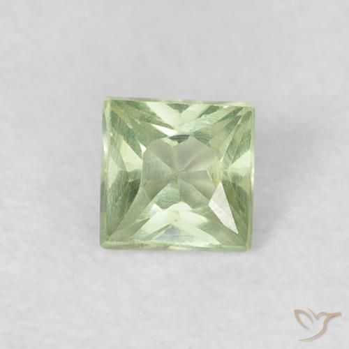 0.21ct Натуральный Бледно-грушевый зеленый Сапфир, Квадрат, Чистота VS