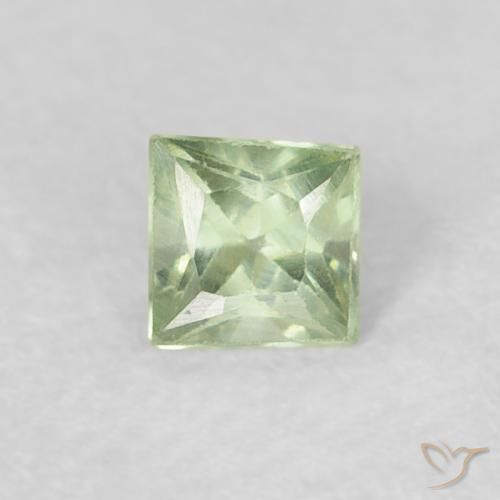 0.21ct Натуральный Светло-желтый зеленый Сапфир, Квадрат, Чистота VS