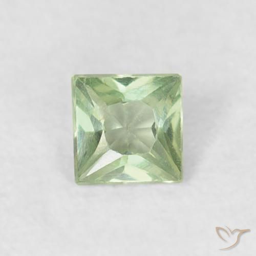 0.19ct Натуральный Светло-желтый зеленый Сапфир, Квадрат, Чистота VS