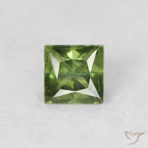 0.24ct Натуральный Средний зеленый Сапфир, Квадрат, Чистота VS