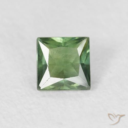 0.33ct Натуральный Средний зеленый Сапфир, Квадрат, Чистота VS