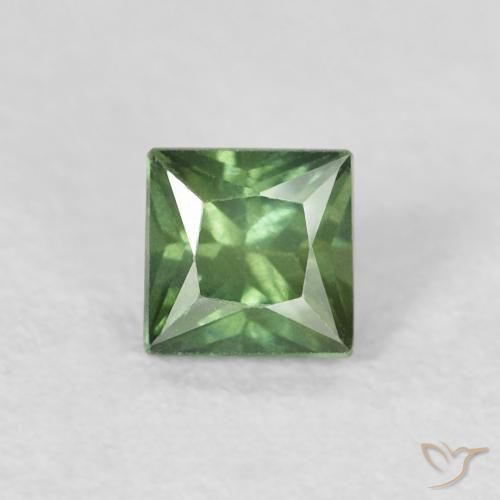 0.40ct Натуральный Темно-зеленый Сапфир, Квадрат, Чистота VS