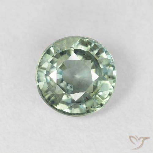 0.79ct Натуральный Землисто-зеленый Сапфир, Круглый, Чистота VS