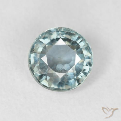 0.74ct Натуральный Бирюзовый Сапфир, Круглый, Чистота VS