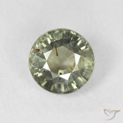 0.95ct Натуральный Средний зеленый Сапфир, Круглый, VS-SI