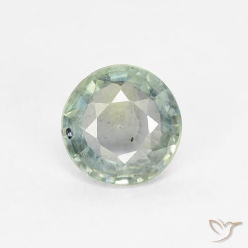 0.59ct Натуральный Средний зеленый Сапфир, Круглый, Чистота VS