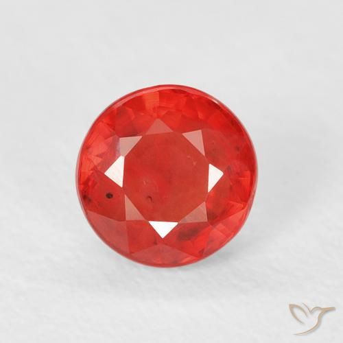 0.82ct Натуральный Ярко-красный Сапфир, Круглый, Чистота VS
