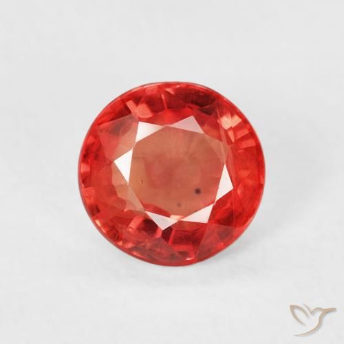 0.78ct Натуральный Ярко-красный Сапфир, Круглый, Чистота VS