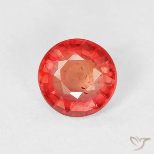 0.61ct Натуральный Ярко-красный Сапфир, Круглый, Чистота VS