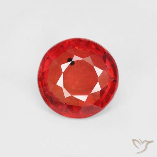 0.73ct Натуральный Ярко-красный Сапфир, Круглый, Чистота VS