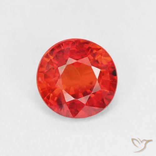 0.78ct Натуральный Ярко-красный Сапфир, Круглый, VVS-VS