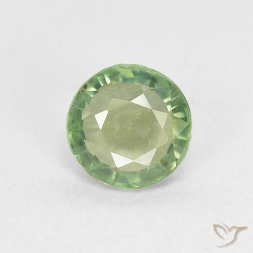 0.68ct Натуральный Светло-зеленый шалфей Сапфир, Круглый, VVS-VS