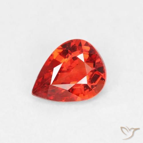 0.40ct Натуральный Средний красный Сапфир, Форма груши, VVS-VS
