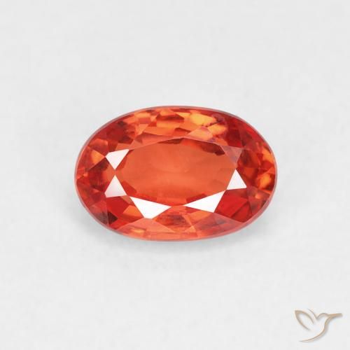 0.76ct Натуральный Красновато-оранжевый Сапфир, Овал, VVS-VS