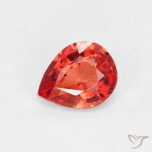 0.43ct Натуральный Средний красный Сапфир, Форма груши, VVS-VS