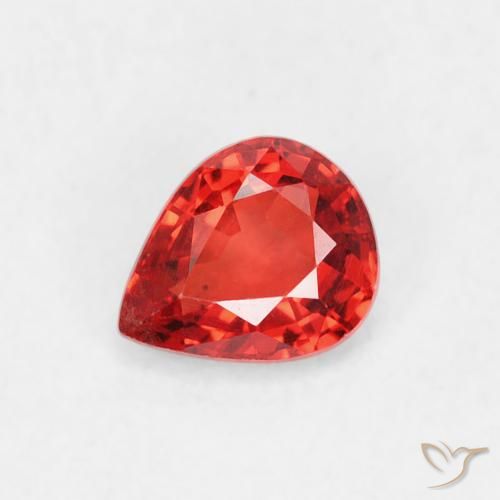 0.44ct Натуральный Ярко-красный Сапфир, Форма груши, VVS-VS