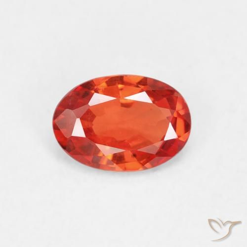 0.46ct Натуральный Красновато-оранжевый Сапфир, Овал, VVS-VS