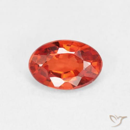 0.53ct Натуральный Красновато-оранжевый Сапфир, Овал, VVS-VS