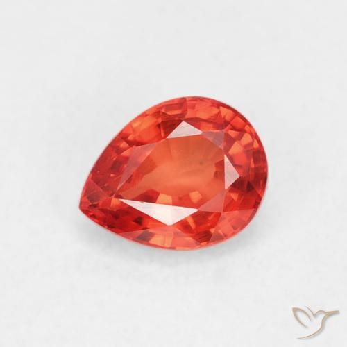 0.55ct Натуральный Средний красный Сапфир, Форма груши, VVS-VS