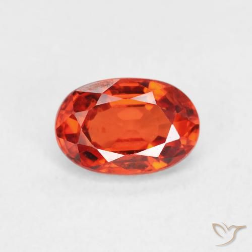 0.76ct Натуральный Красновато-оранжевый Сапфир, Овал, VVS-VS