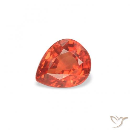 0.51ct Натуральный Теплый апельсин Сапфир, Форма груши, Чистота VS