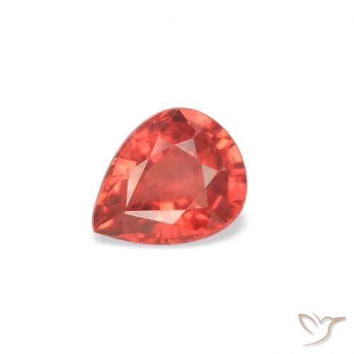0.42ct Натуральный Интенсивный красный Сапфир, Форма груши, Чистота VS